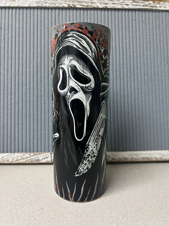 Ghostface bloody- 20oz stainless steel sublimated Tumbler