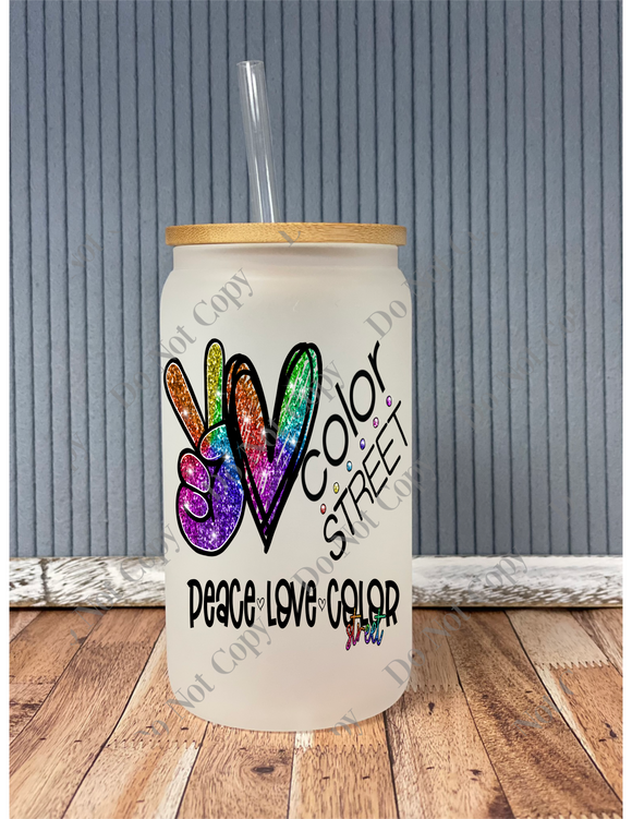 Color street- beer can frosted glass drinkware