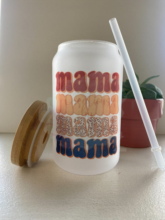 Mama retro- can style glass drinkware