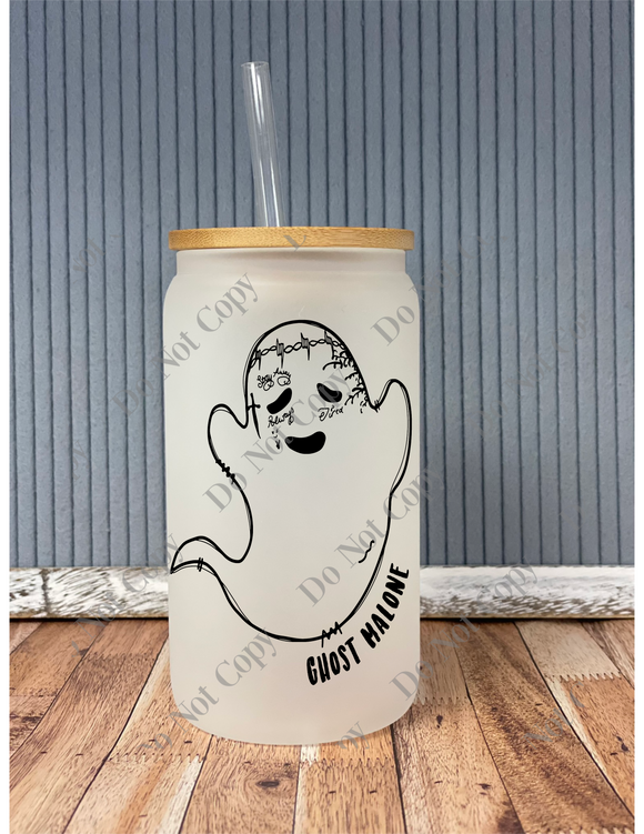 Ghost Malone- can style glass drinkware