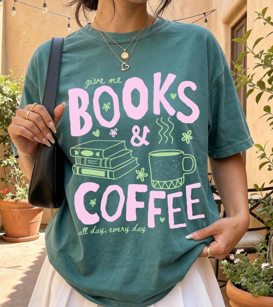 Book and Coffee- Shirt