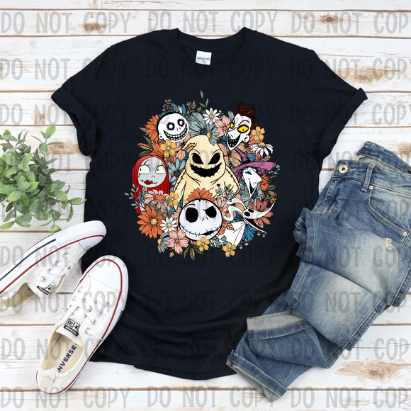 Floral nightmare before Christmas- TSHIRT