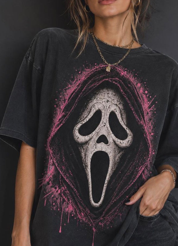 Pink Halloween mask- Shirt