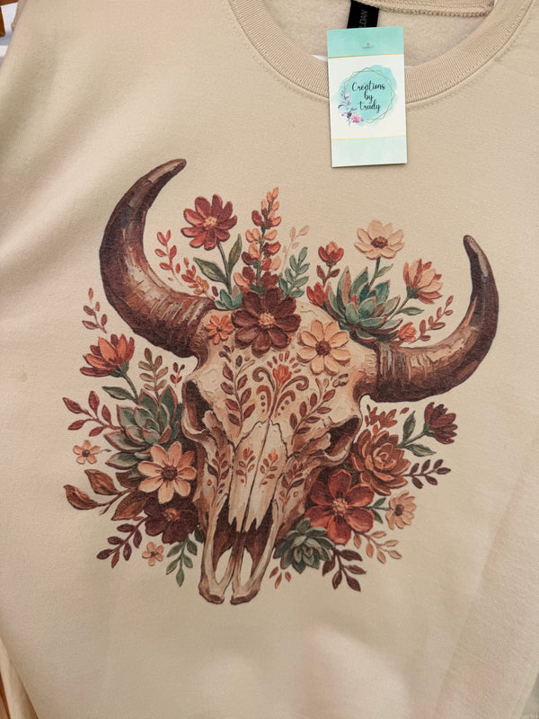 Skull floral sweatshirt