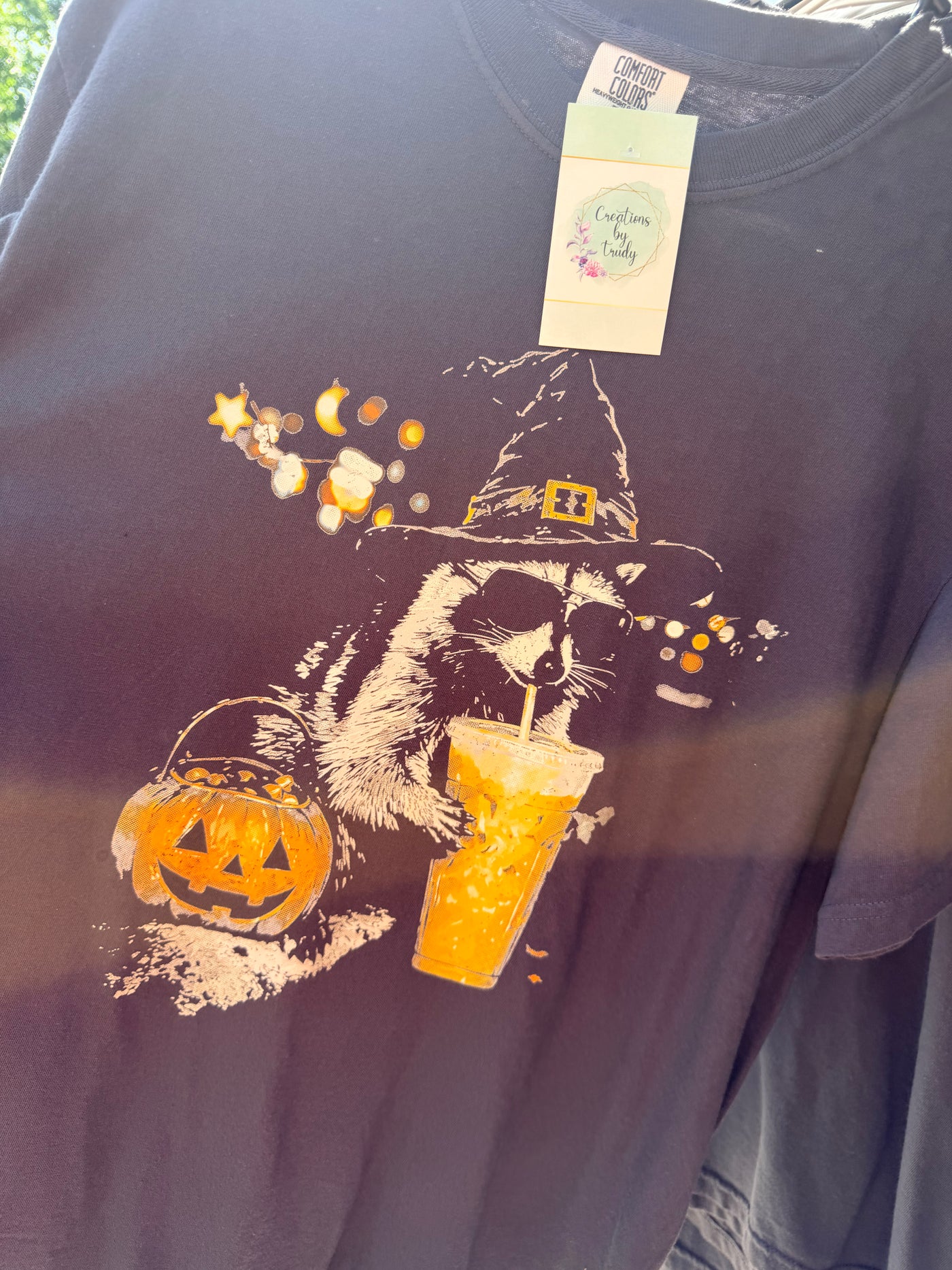 Raccoon witch tee