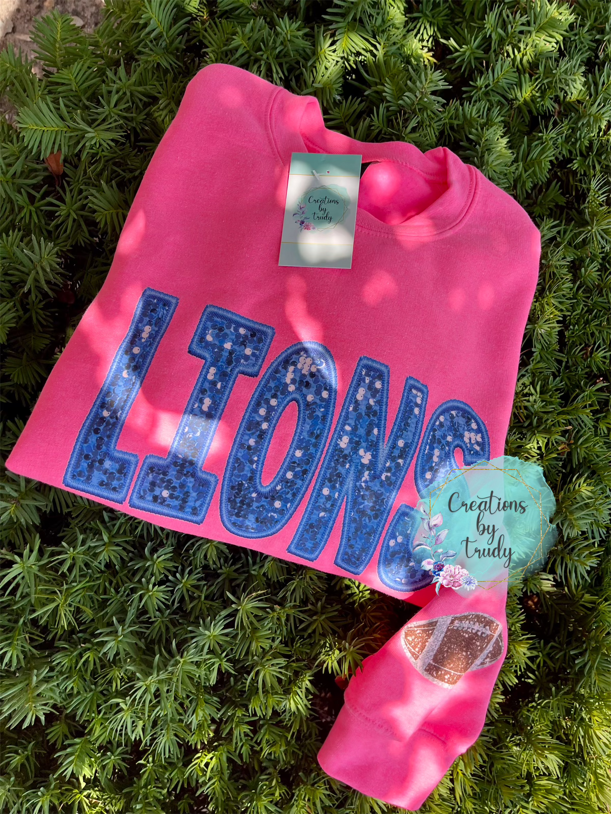 Faux Glitter Football sweatshirt