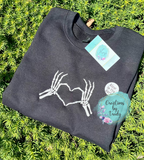 Embroidered Skeleton hands
