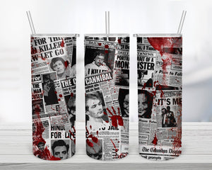 Serial killer news paper Tumbler