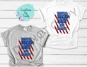 Beer bags and boards American flag T-SHIRT