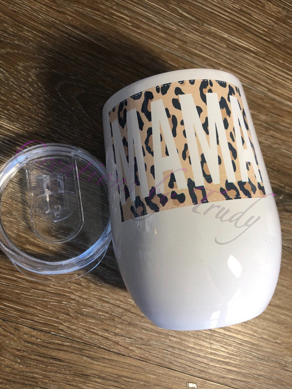 Tumbler/ Cup- MAMA cheetah print.