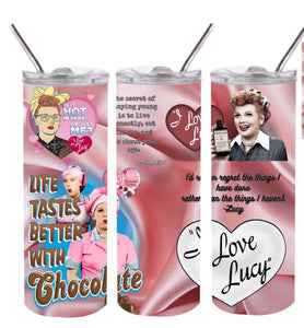 Pink I love Lucy tumbler