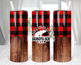 Tumbler- Buffalo plaid, wood grain, don’t mess with bear