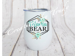 Tumbler/ Cup- Floral mama bear