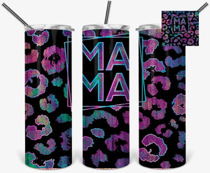 Mama rainbow iridescent cheetah print 20oz stainless steel Tumbler