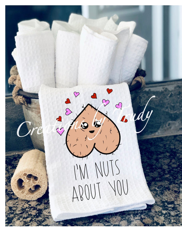 Hand Towel- Im nuts about you
