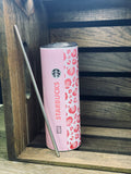 Popular coffee brand pink cheetah 20oz stainless steel Tumbler