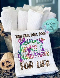 Hand Towel- This girl will rock skinny jeans and side parts for life