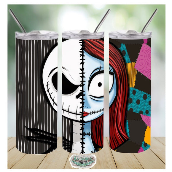 Half and half face nightmare movie characters- 20oz stainless steel Tumbler