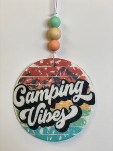 camping vibes- car charm/ scent circle