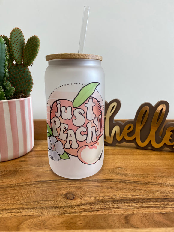 Just peachy- can style glass drinkware