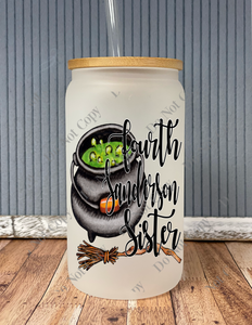 Fourth Sanderson sister - beer can frosted glass drinkware