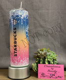 Starbucks coffee ombré with faux glitter- 20oz stainless steel Tumbler