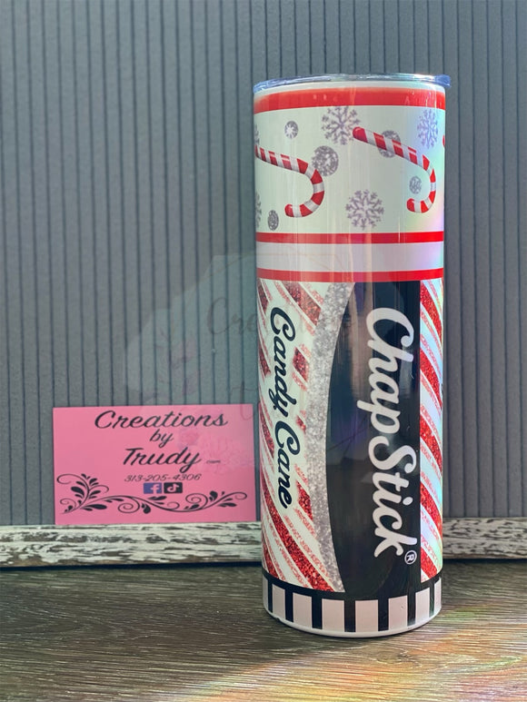 Chapstick candy cane flavor- 20oz stainless steel Tumbler