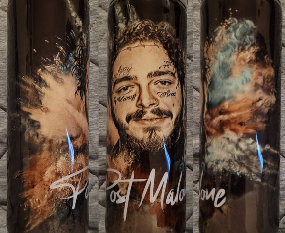 Post Malone background smoke- 20oz stainless steel sublimated Tumbler