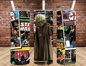 Star Wars comics with yoda- 20oz stainless steel sublimated Tumbler