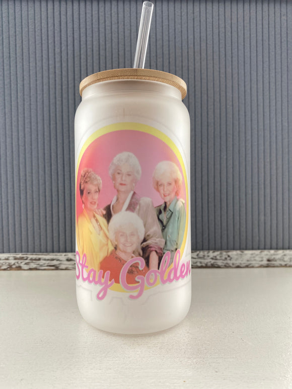 Stay golden, golden girls-can style glass drinkware