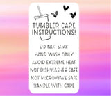 Tumbler care instructions- Thermal label sticker