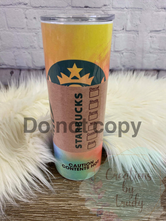 Rainbow Starbucks- 20oz stainless steel sublimated Tumbler