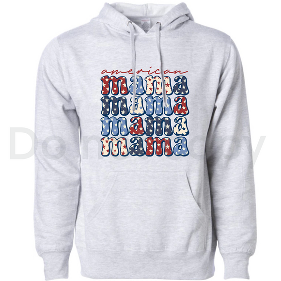 American mama red white and blue stars- unisex hoodie